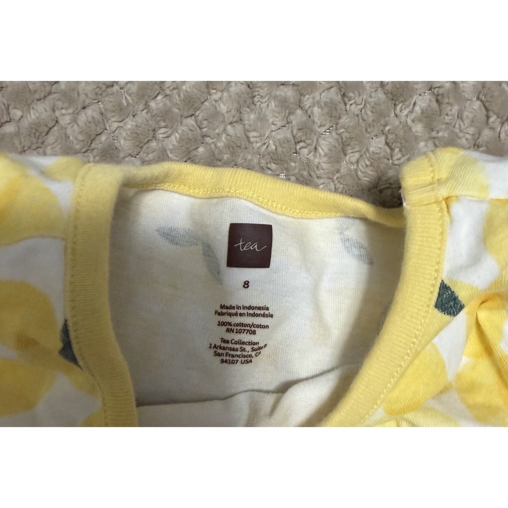 Tea Collection Girls Dress Lemons Yellow Spring Summer Cotton Sz‎ 8 - Picture 3 of 3